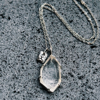 Clear Space Crystal Quartz Pendant